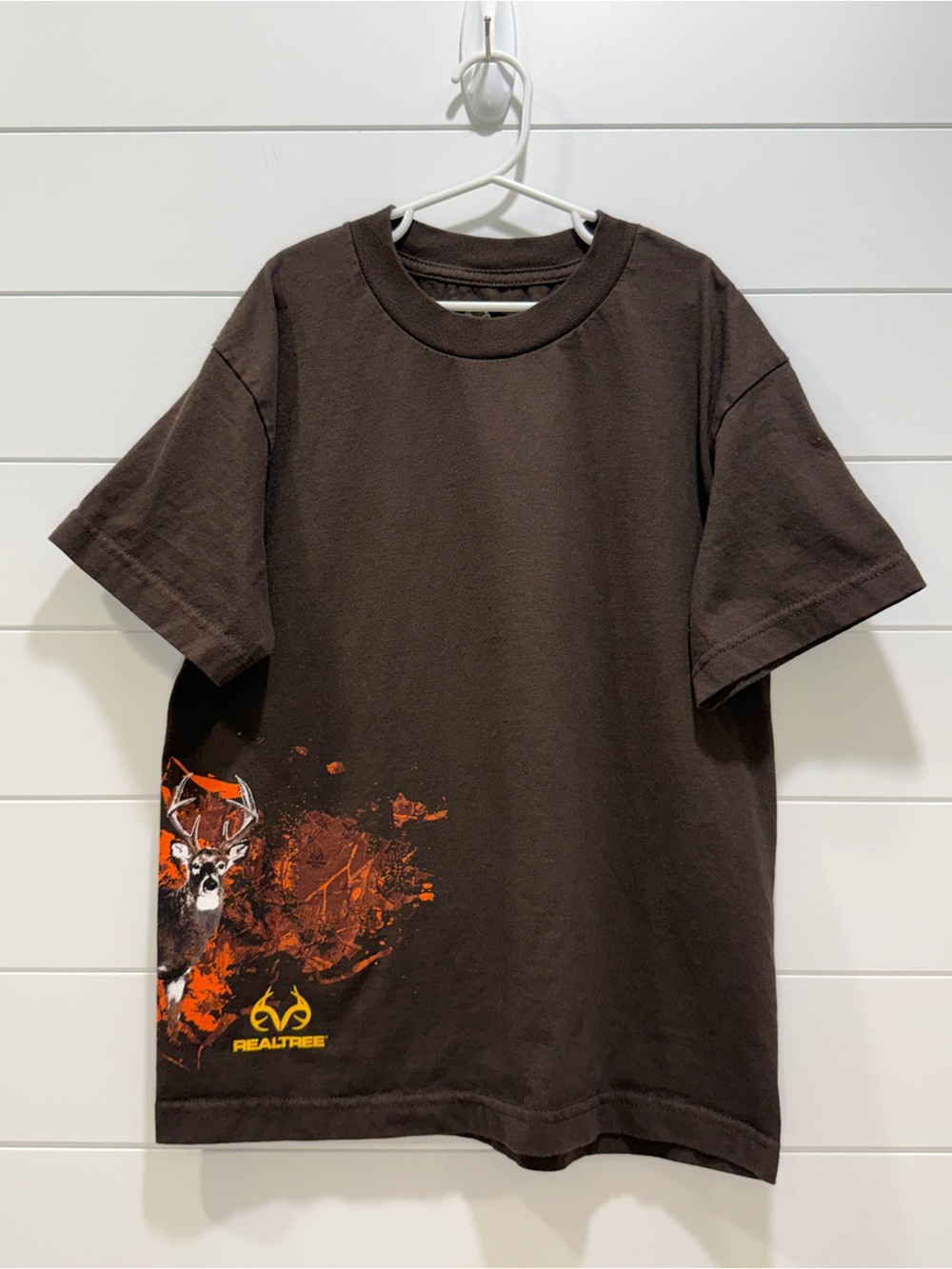 Realtree Brown Tee with Orange Deer Graphic